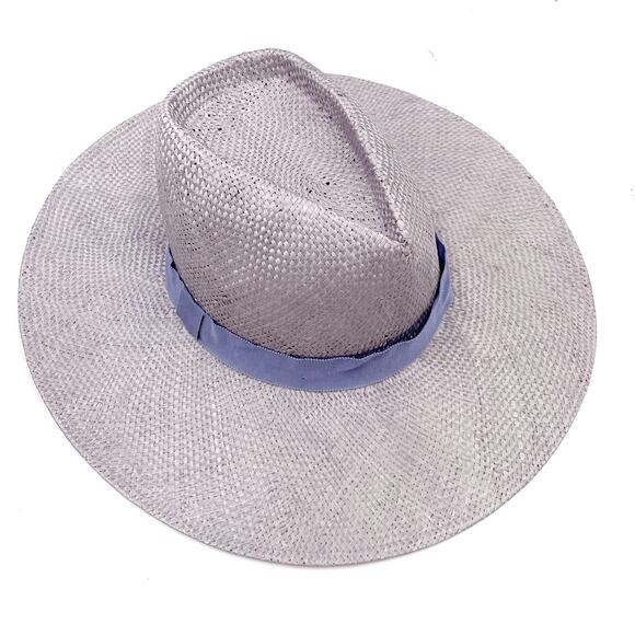 Eugenia Kim Harlow Straw Hat Fedora‎ Lavender PurpleWide Brim Women's One Size - Picture 1 of 13